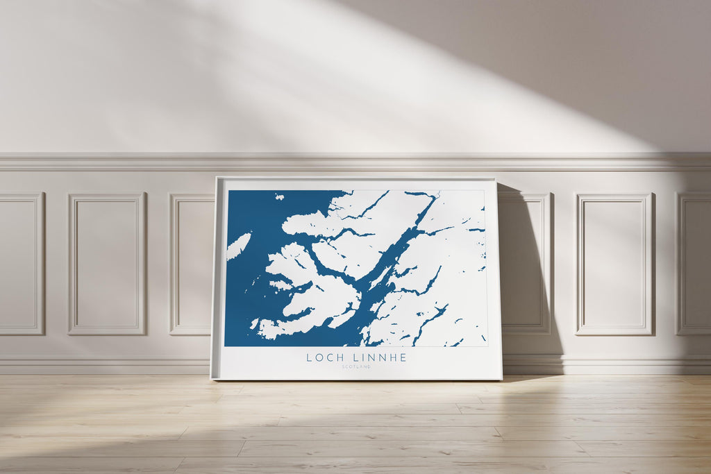 Loch Linnhe Map Art Print - Isle of Mull Map, Scotland Coast Map, Highlands Wall Art, Loch Map, Scottish Lochs, Scotland Art Gift, UK Map