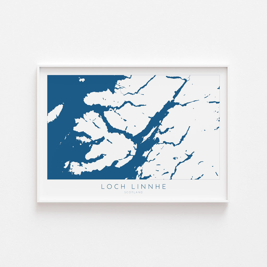 Loch Linnhe Map Art Print - Isle of Mull Map, Scotland Coast Map, Highlands Wall Art, Loch Map, Scottish Lochs, Scotland Art Gift, UK Map