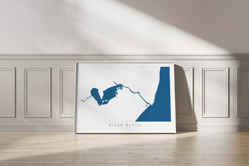 River Blyth Map Art - Suffolk Map Art, Southwold Map Art, Southwold Beach, Walberswick Art, Suffolk Coast, Suffolk Travel Print, Suffolk UK