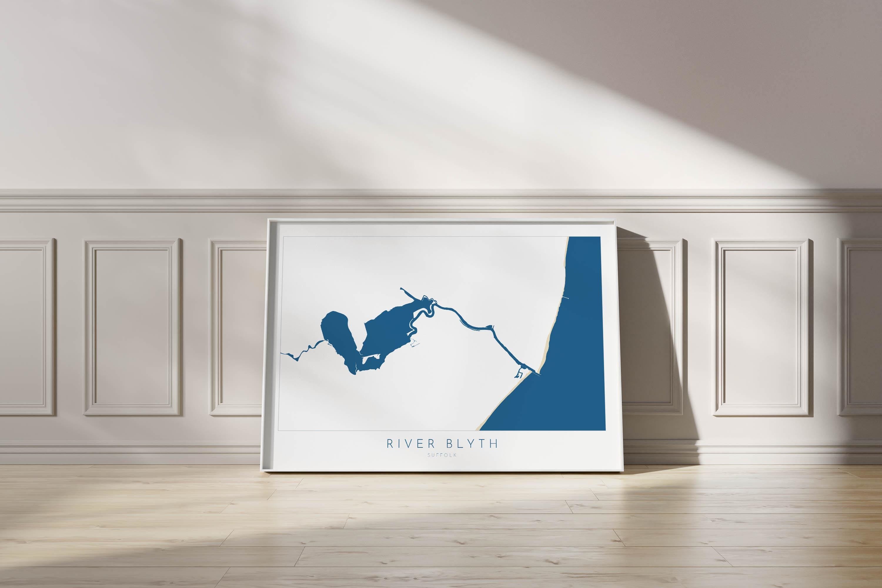 River Blyth Map Art - Suffolk Map Art, Southwold Map Art, Southwold Beach, Walberswick Art, Suffolk Coast, Suffolk Travel Print, Suffolk UK