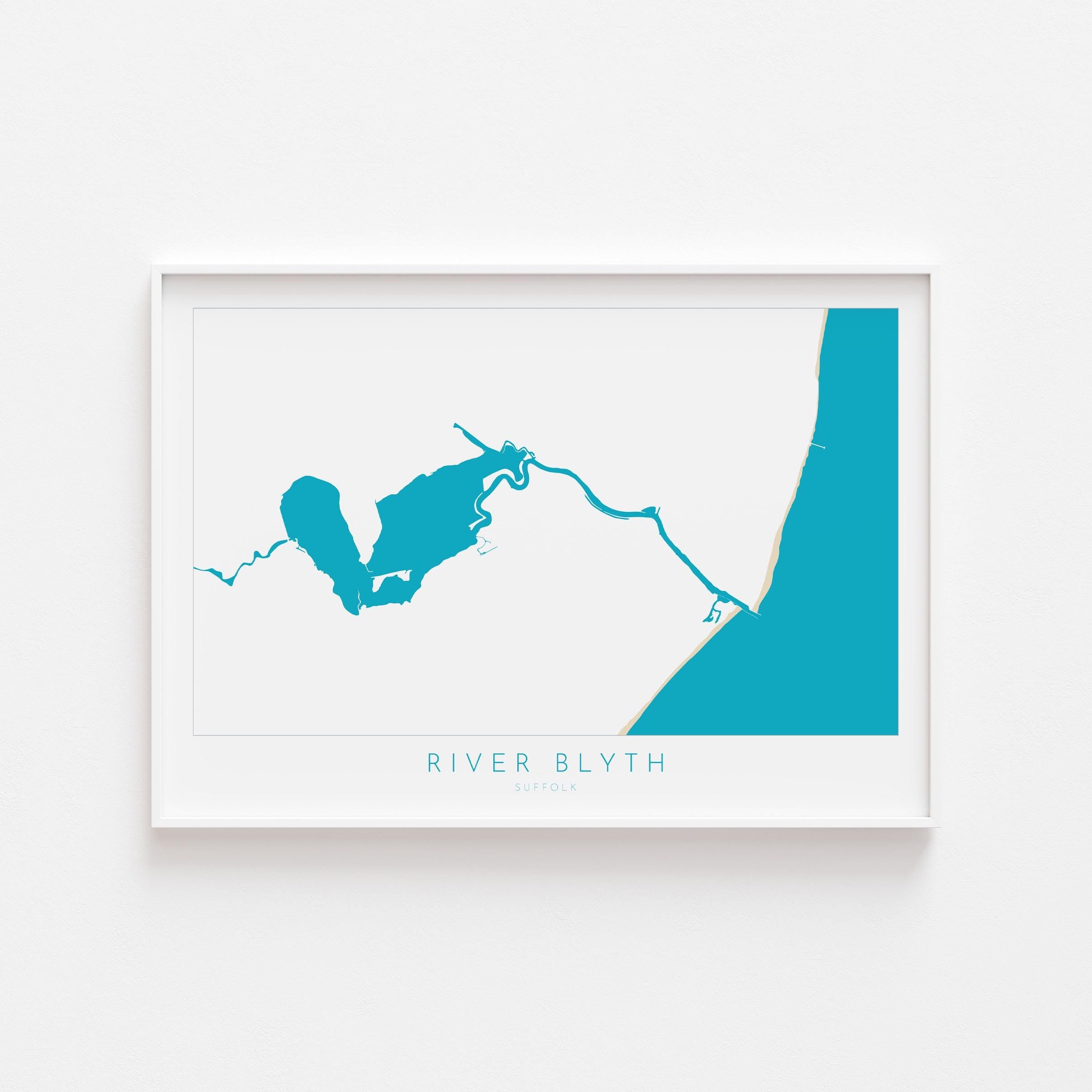 River Blyth Map Art - Suffolk Map Art, Southwold Map Art, Southwold Beach, Walberswick Art, Suffolk Coast, Suffolk Travel Print, Suffolk UK