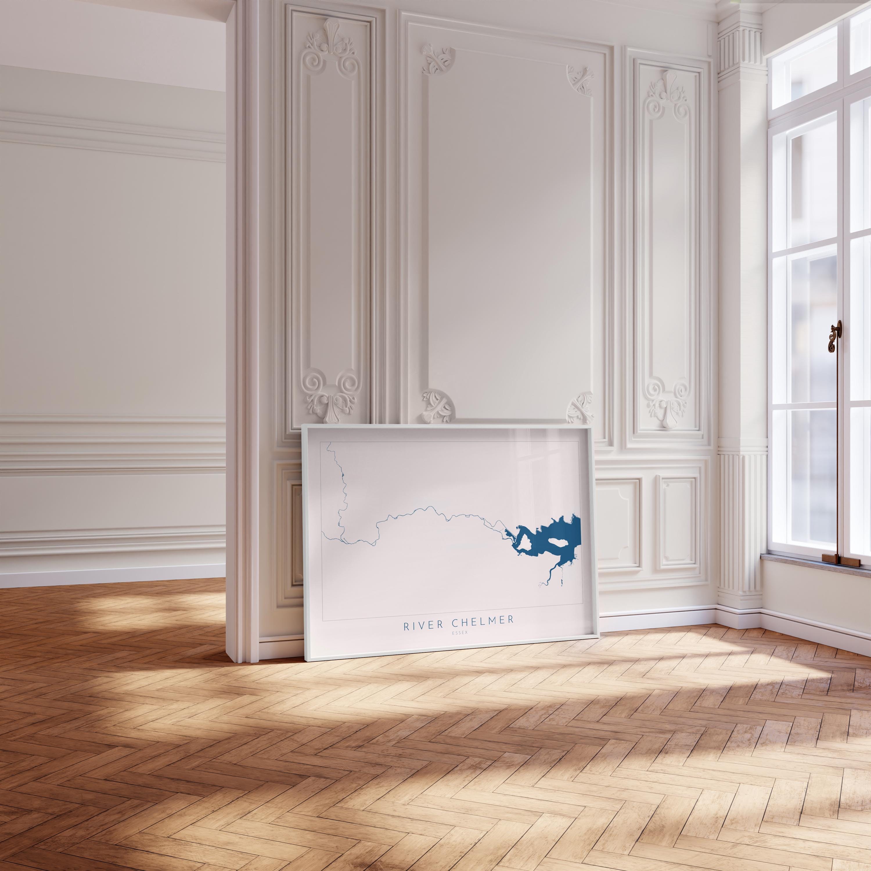 River Chelmer Map Art Print - Essex Map Art, Chelmsford Map Art, Chelmsford Art Print, Essex Poster, Maldon Print Essex, UK River Map Art