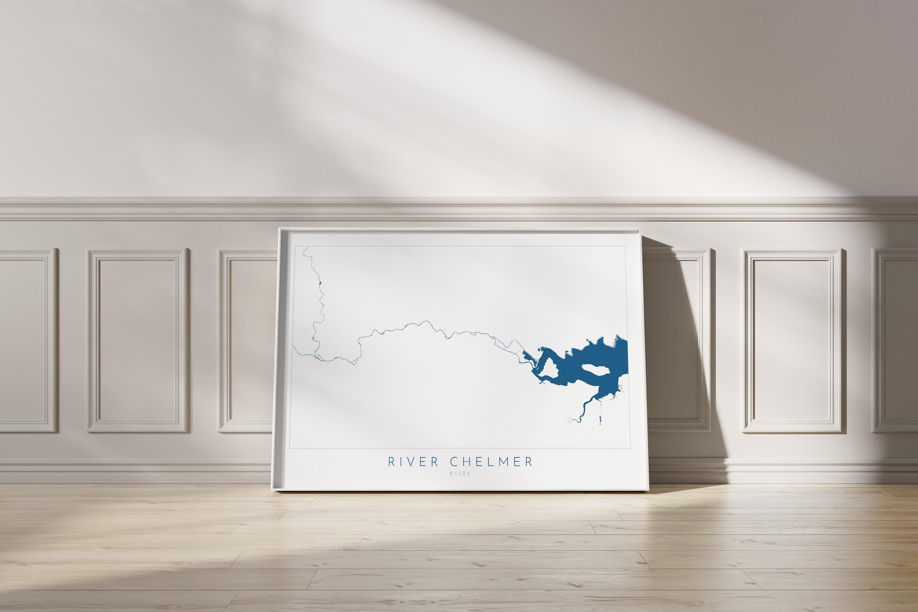 River Chelmer Map Art Print - Essex Map Art, Chelmsford Map Art, Chelmsford Art Print, Essex Poster, Maldon Print Essex, UK River Map Art