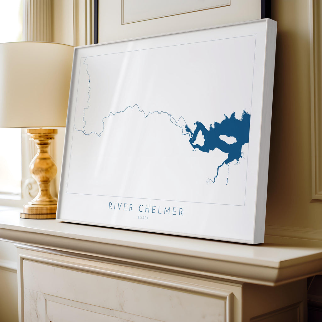 River Chelmer Map Art Print - Essex Map Art, Chelmsford Map Art, Chelmsford Art Print, Essex Poster, Maldon Print Essex, UK River Map Art