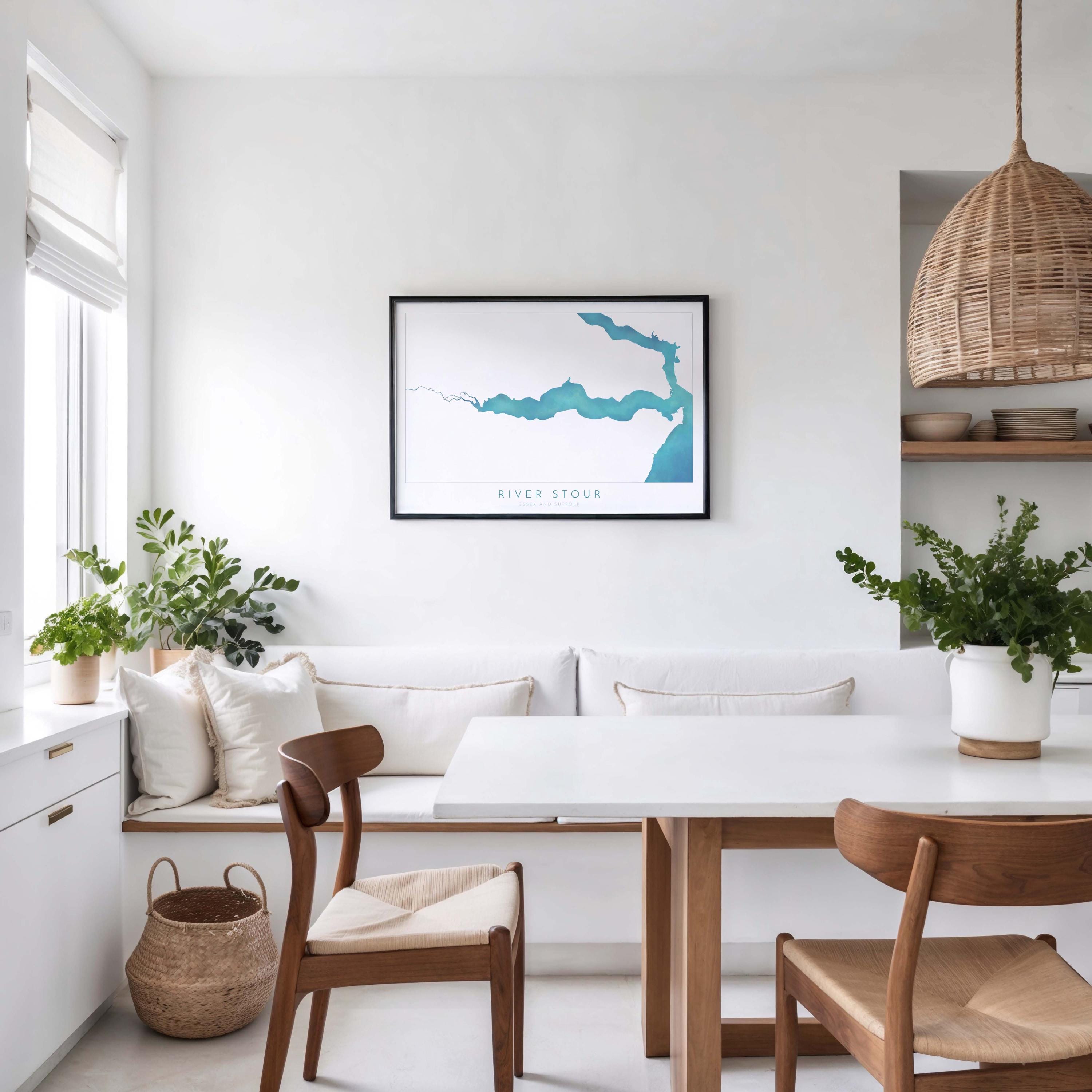 River Stour Map Art Print - Essex Map, Suffolk Map Art ,Manningtree Art Map, Harwich, Dedham Vale Art, Suffolk Poster, The Shotley Peninsula