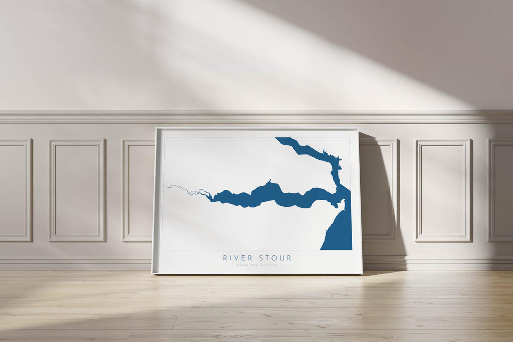 River Stour Map Art Print - Essex Map, Suffolk Map Art ,Manningtree Art Map, Harwich, Dedham Vale Art, Suffolk Poster, The Shotley Peninsula
