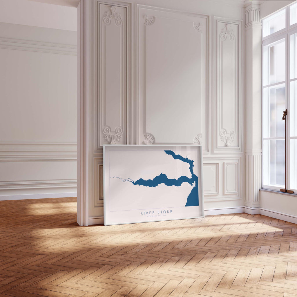 River Stour Map Art Print - Essex Map, Suffolk Map Art ,Manningtree Art Map, Harwich, Dedham Vale Art, Suffolk Poster, The Shotley Peninsula