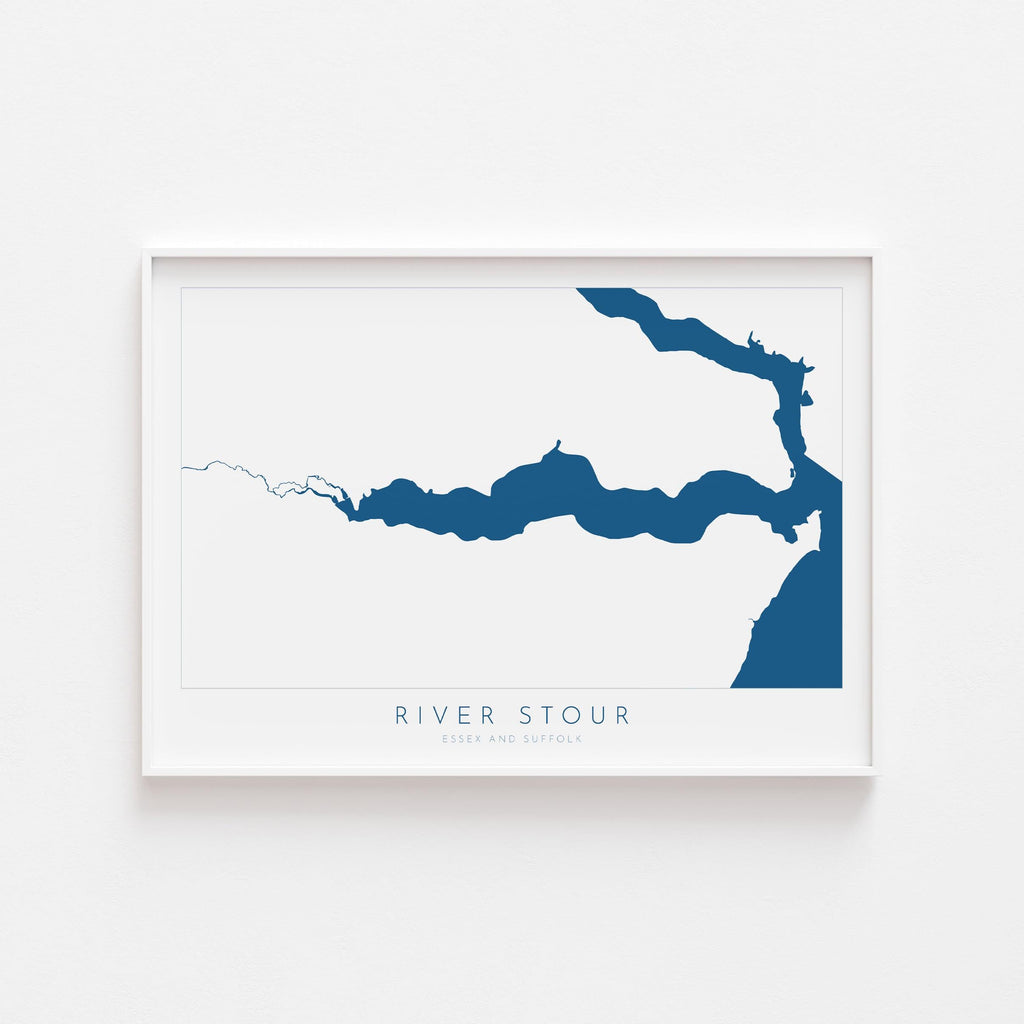River Stour Map Art Print - Essex Map, Suffolk Map Art ,Manningtree Art Map, Harwich, Dedham Vale Art, Suffolk Poster, The Shotley Peninsula