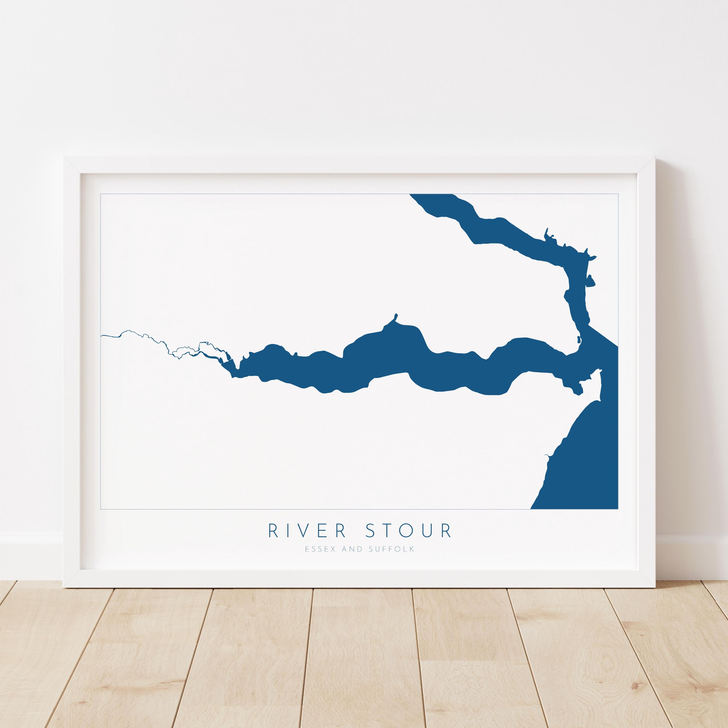 River Stour Map Art Print - Essex Map, Suffolk Map Art ,Manningtree Art Map, Harwich, Dedham Vale Art, Suffolk Poster, The Shotley Peninsula