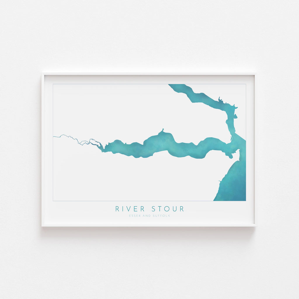 River Stour Map Art Print - Essex Map, Suffolk Map Art ,Manningtree Art Map, Harwich, Dedham Vale Art, Suffolk Poster, The Shotley Peninsula