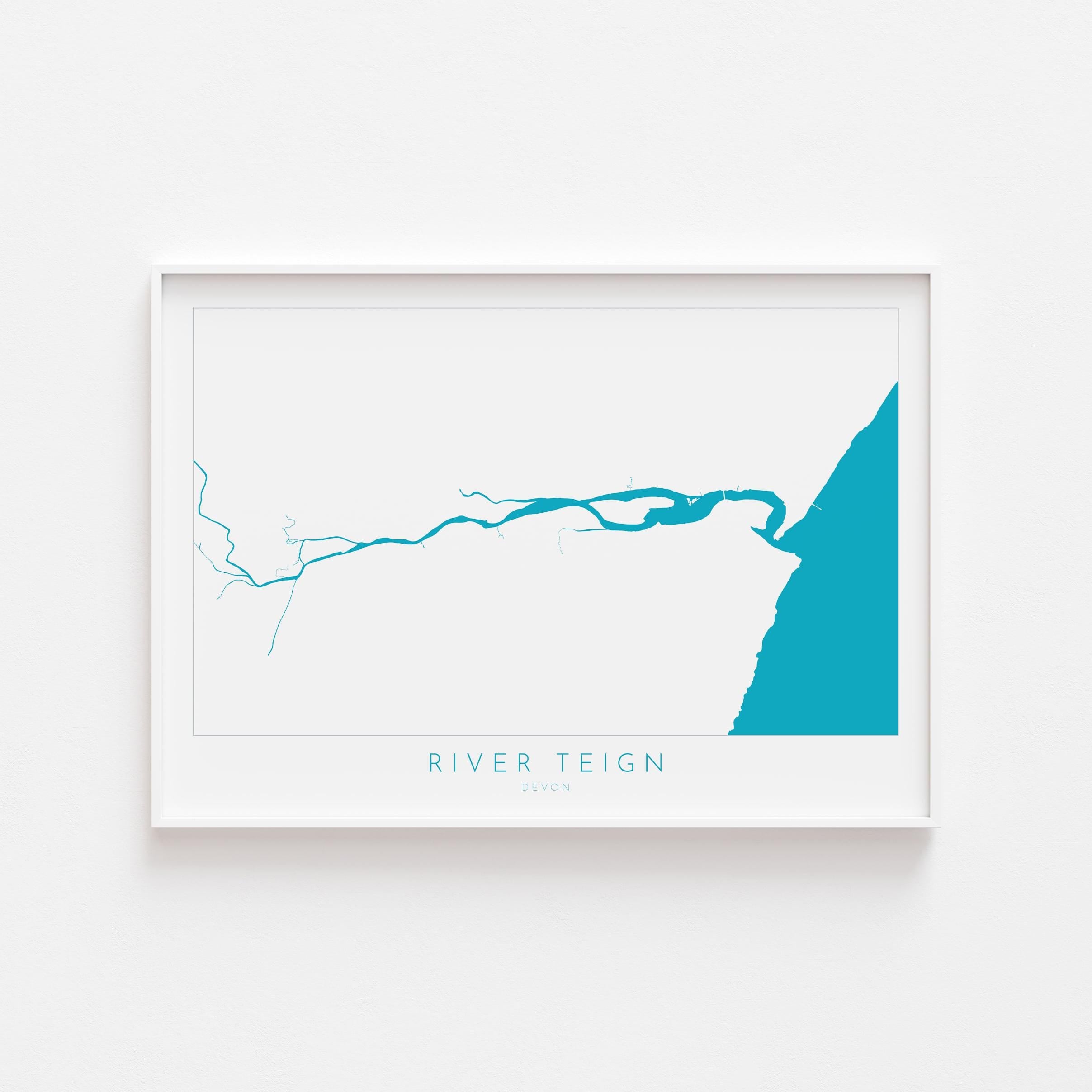 River Teign Map Art - Teignmouth Map Print, Devon Map Art, Teignmouth Travel Poster, Shaldon Art Print, Devon Gift, Devon Poster Print