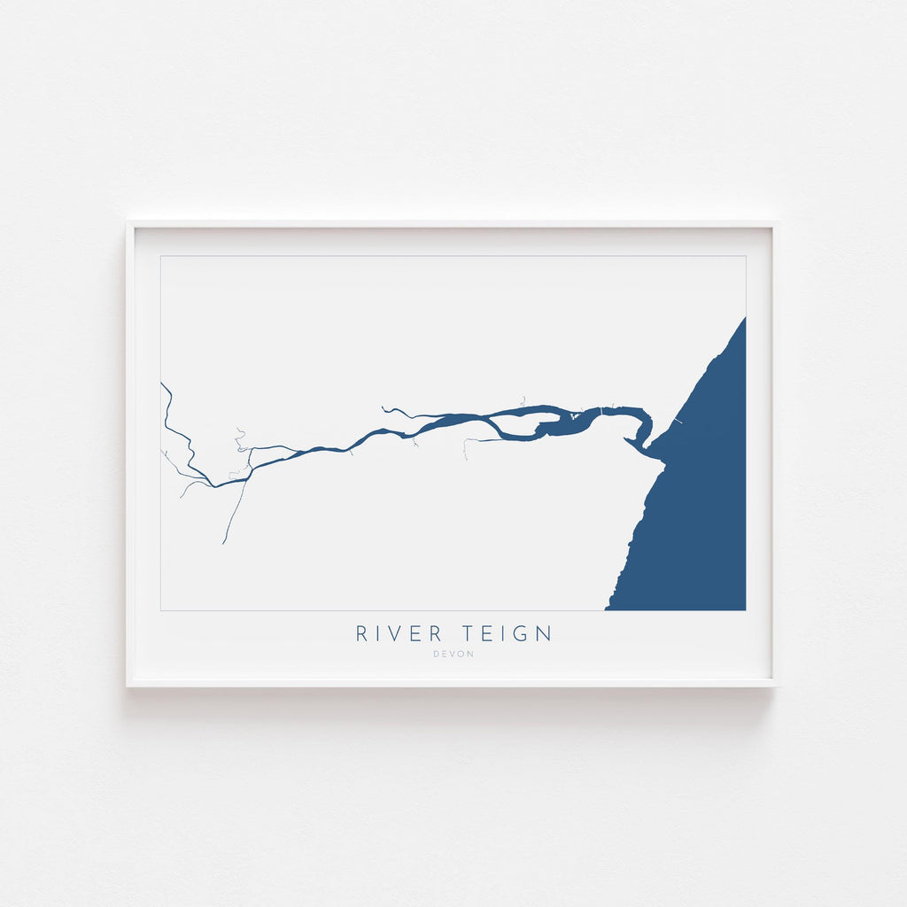 River Teign Map Art - Teignmouth Map Print, Devon Map Art, Teignmouth Travel Poster, Shaldon Art Print, Devon Gift, Devon Poster Print