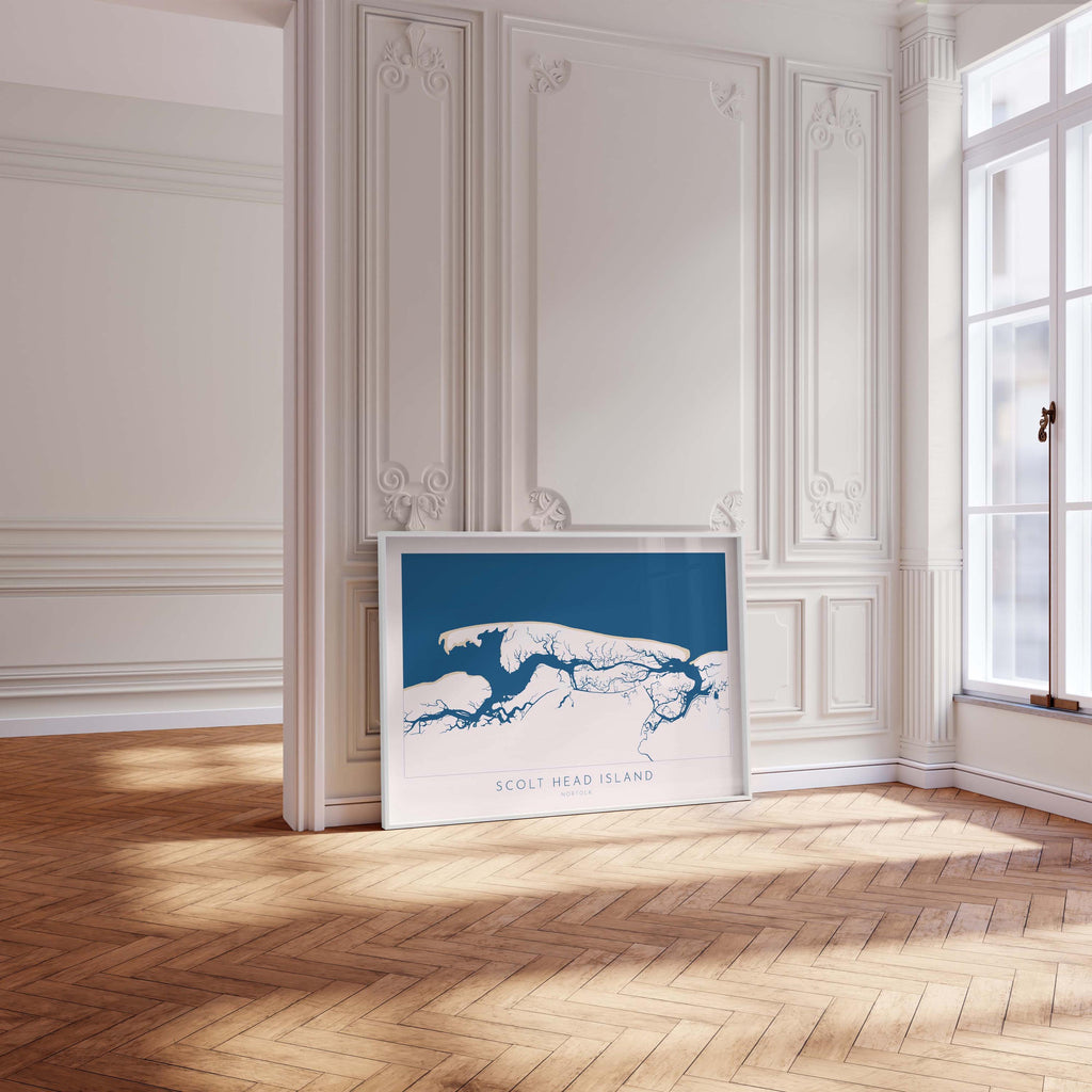 Scolt Head Island Map Art - Norfolk Map, Brancaster Beach Art, Burnham Overy Map, North Norfolk Coast, Norfolk Travel Print, Burnham Market