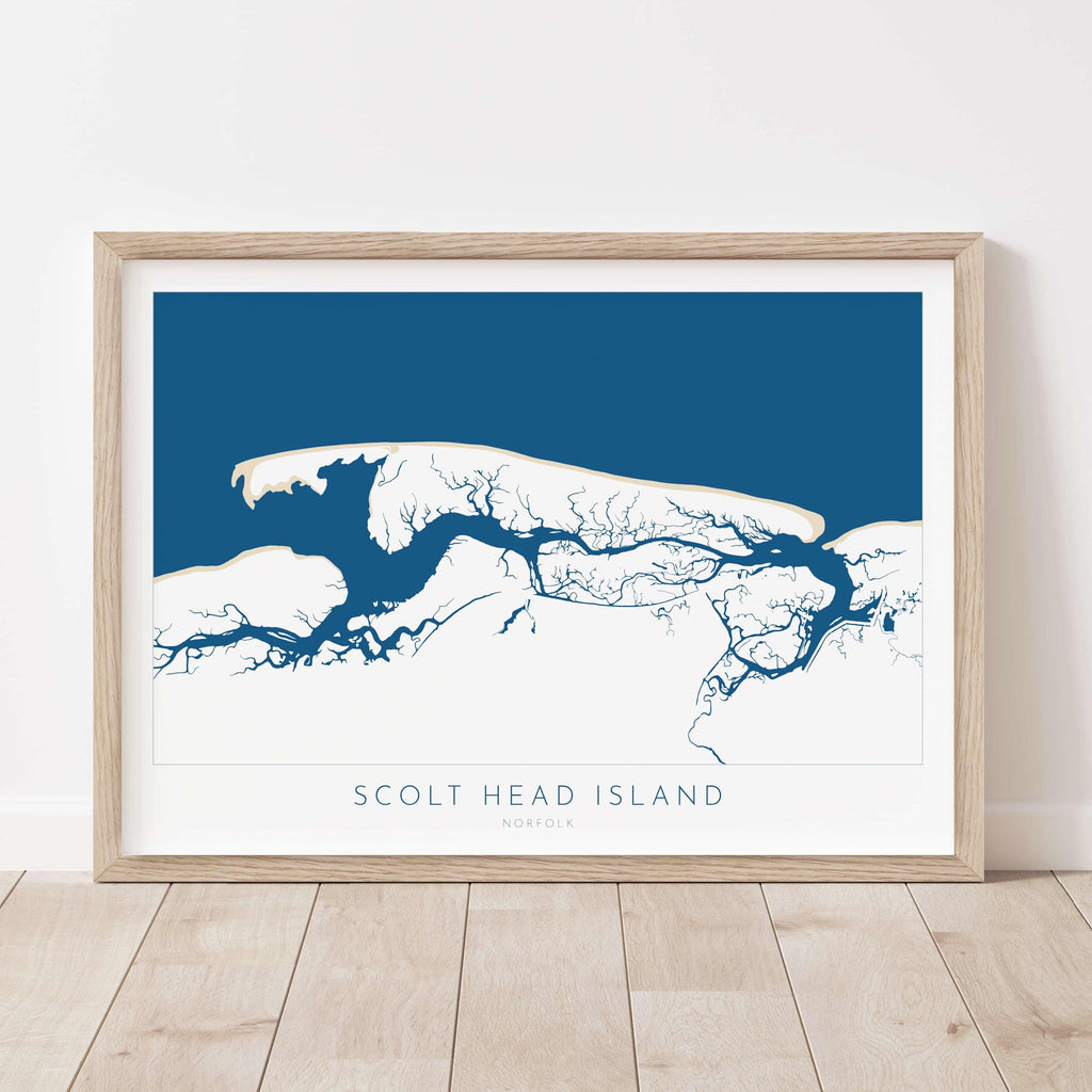 Scolt Head Island Map Art - Norfolk Map, Brancaster Beach Art, Burnham Overy Map, North Norfolk Coast, Norfolk Travel Print, Burnham Market