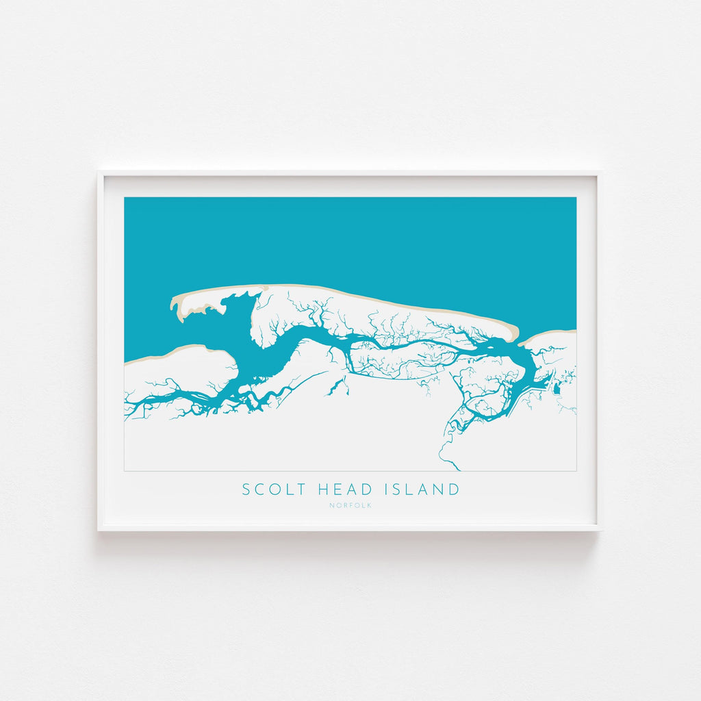 Scolt Head Island Map Art - Norfolk Map, Brancaster Beach Art, Burnham Overy Map, North Norfolk Coast, Norfolk Travel Print, Burnham Market