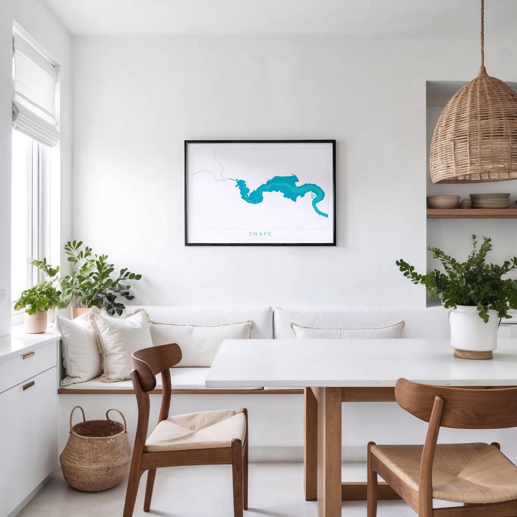 Snape Map Art - Suffolk Map, Suffolk Coast, River Alde Map Print, Snape Maltings Art, Suffolk Travel Print, Map of Snape, Suffolk Coast Art