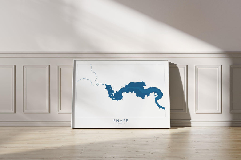 Snape Map Art - Suffolk Map, Suffolk Coast, River Alde Map Print, Snape Maltings Art, Suffolk Travel Print, Map of Snape, Suffolk Coast Art