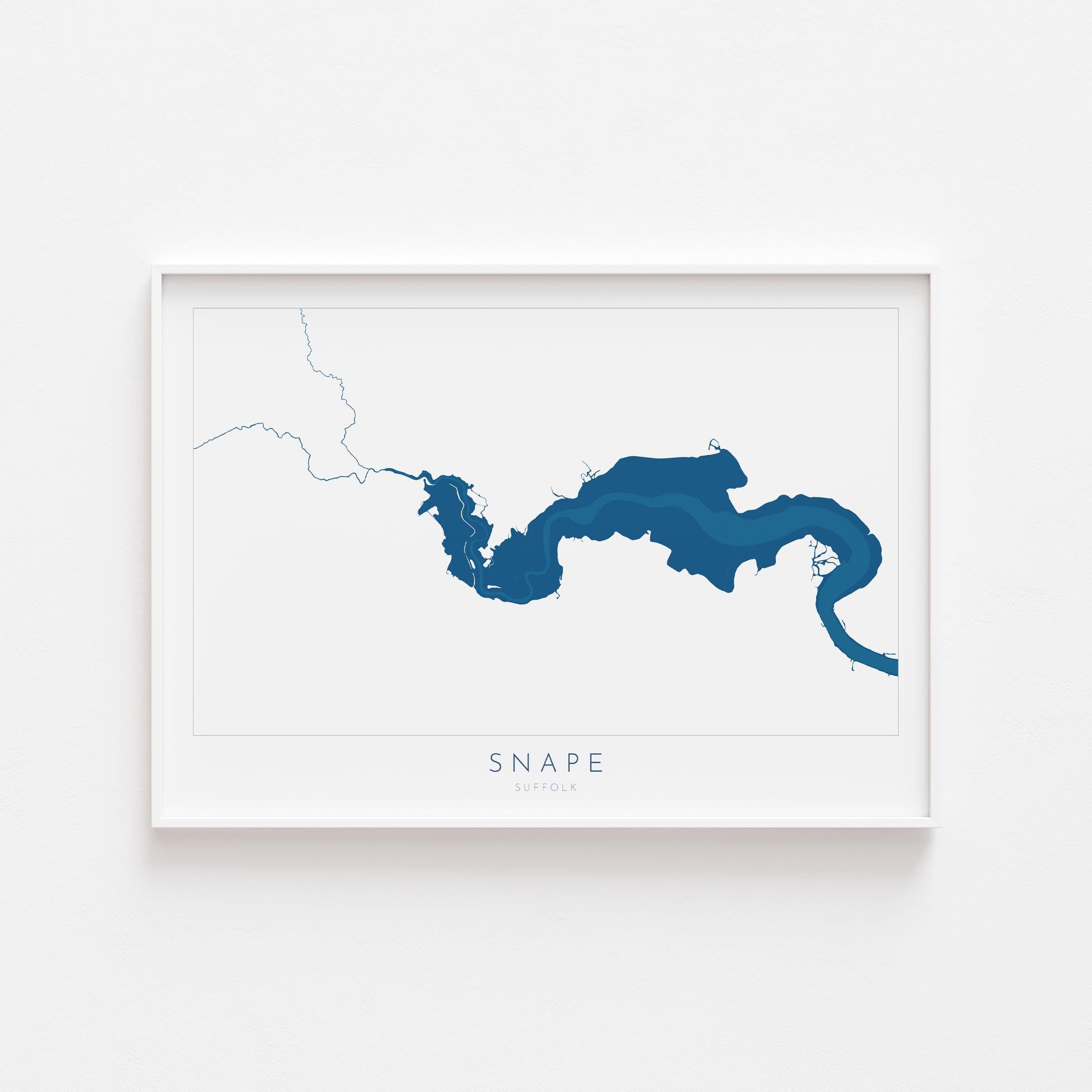 Snape Map Art - Suffolk Map, Suffolk Coast, River Alde Map Print, Snape Maltings Art, Suffolk Travel Print, Map of Snape, Suffolk Coast Art