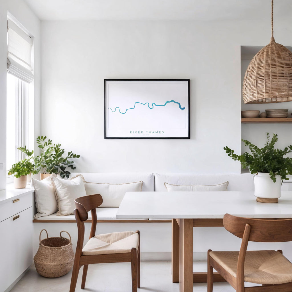 River Thames Map Print, River Thames Map Art, London Art, London Map, Map Art, River Art, Thames Art, UK City Map