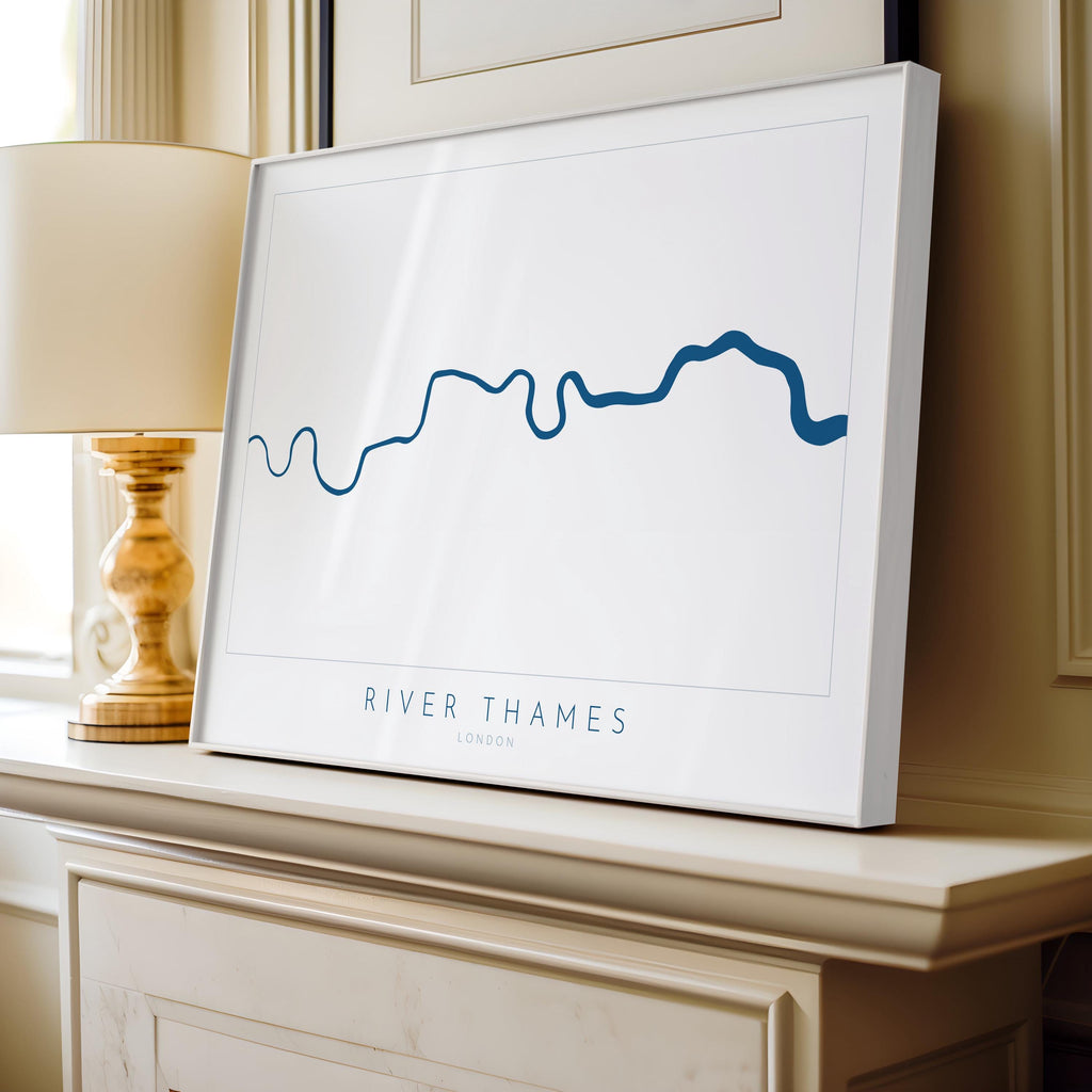 River Thames Map Print, River Thames Map Art, London Art, London Map, Map Art, River Art, Thames Art, UK City Map