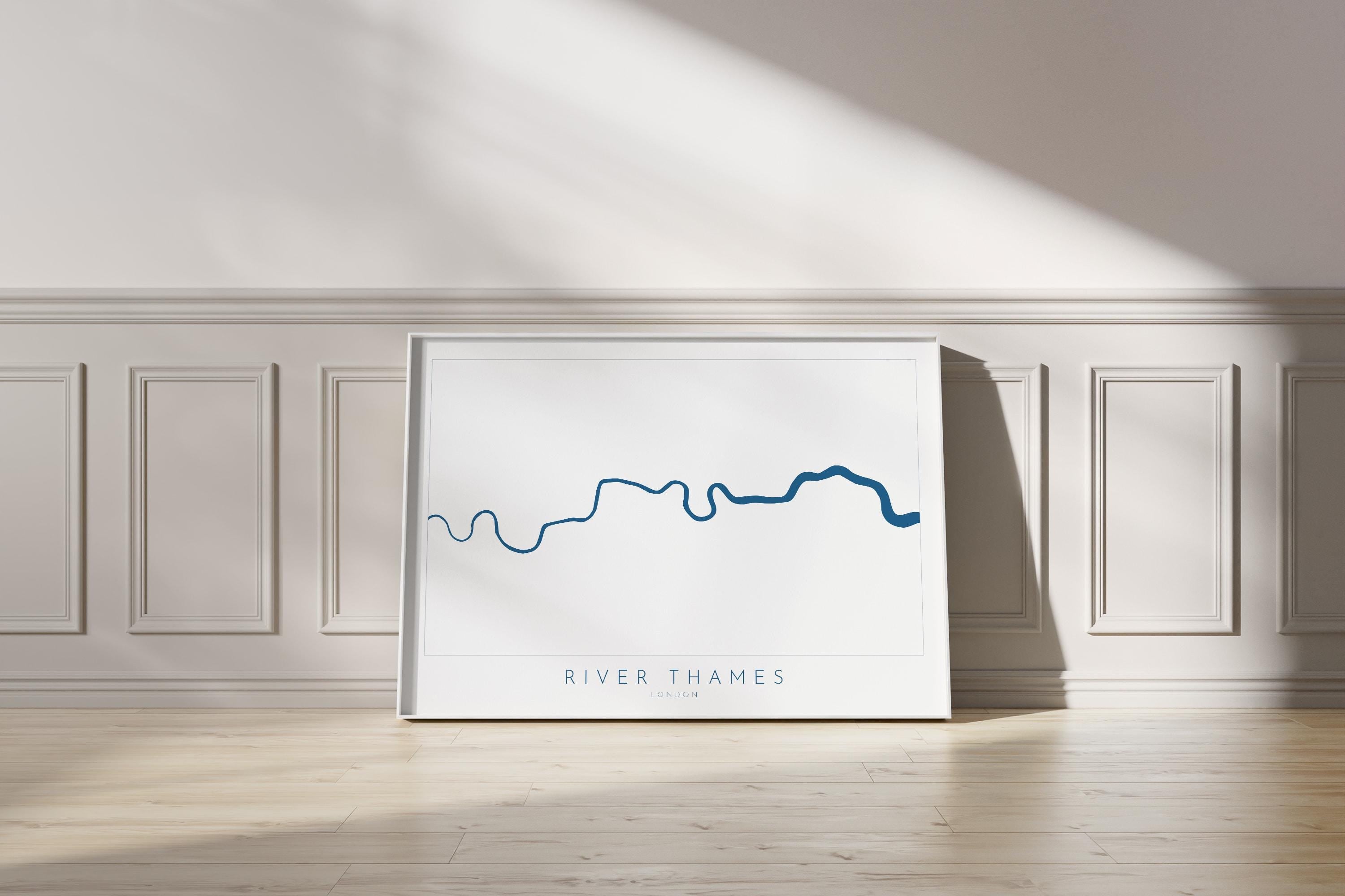 River Thames Map Print, River Thames Map Art, London Art, London Map, Map Art, River Art, Thames Art, UK City Map