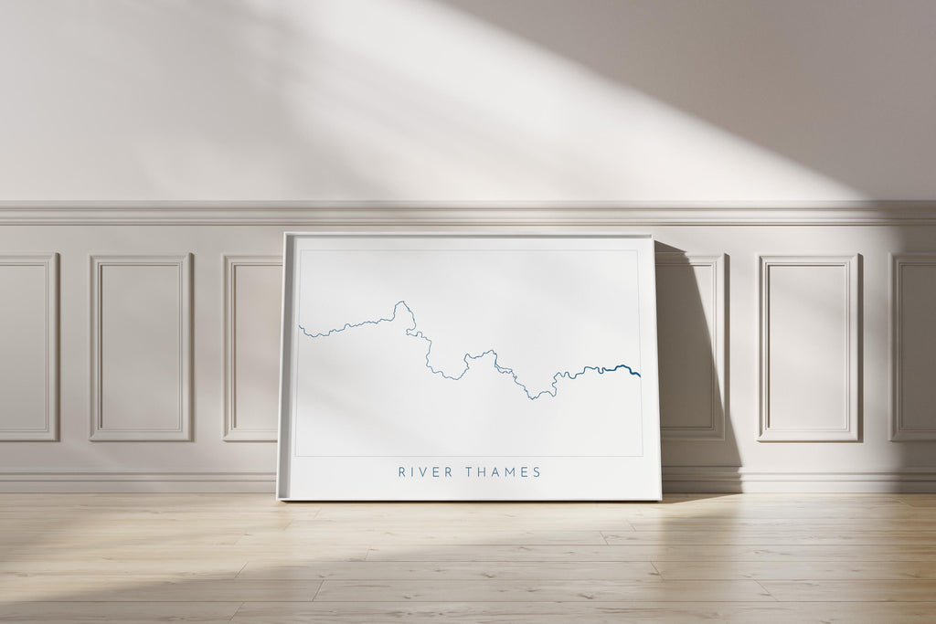 River Thames Print - Source to Sea, Thames Path Art, London Map, The River Thames Print, Thames Path National Trail, Henley, Oxford