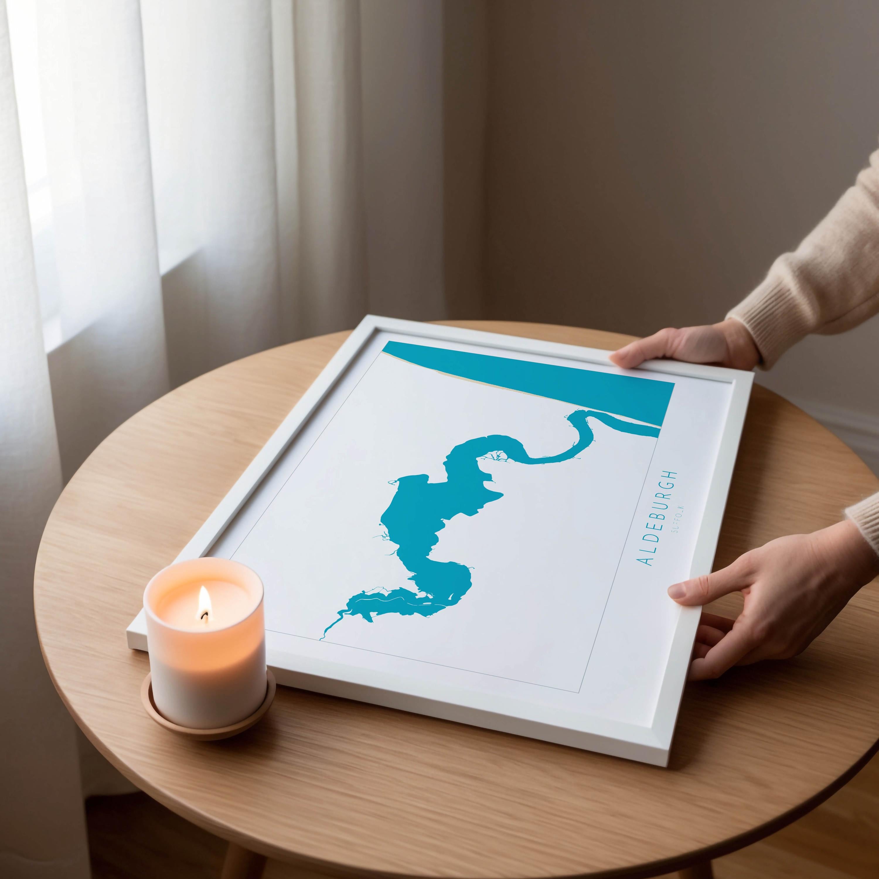 Aldeburgh Map Art - River Alde Map, Suffolk Map, Aldeburgh Art Poster, Suffolk Coast Print, Suffolk Travel Print, East Anglia, Sailing Gift