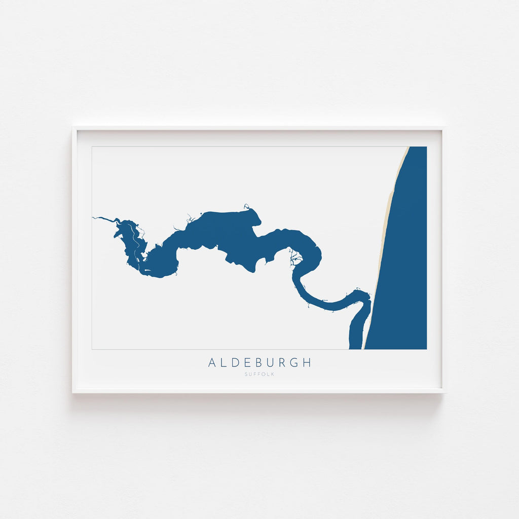 Aldeburgh Map Art - River Alde Map, Suffolk Map, Aldeburgh Art Poster, Suffolk Coast Print, Suffolk Travel Print, East Anglia, Sailing Gift