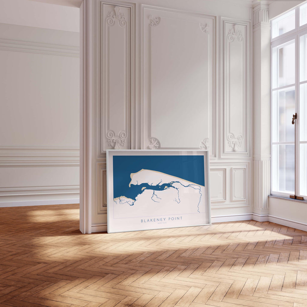 Blakeney Point Map Art - Norfolk Map Print, North Norfolk Art, Gift for Sailors & Holiday Homes UK, River Glaven, UK Coastal Wall Art