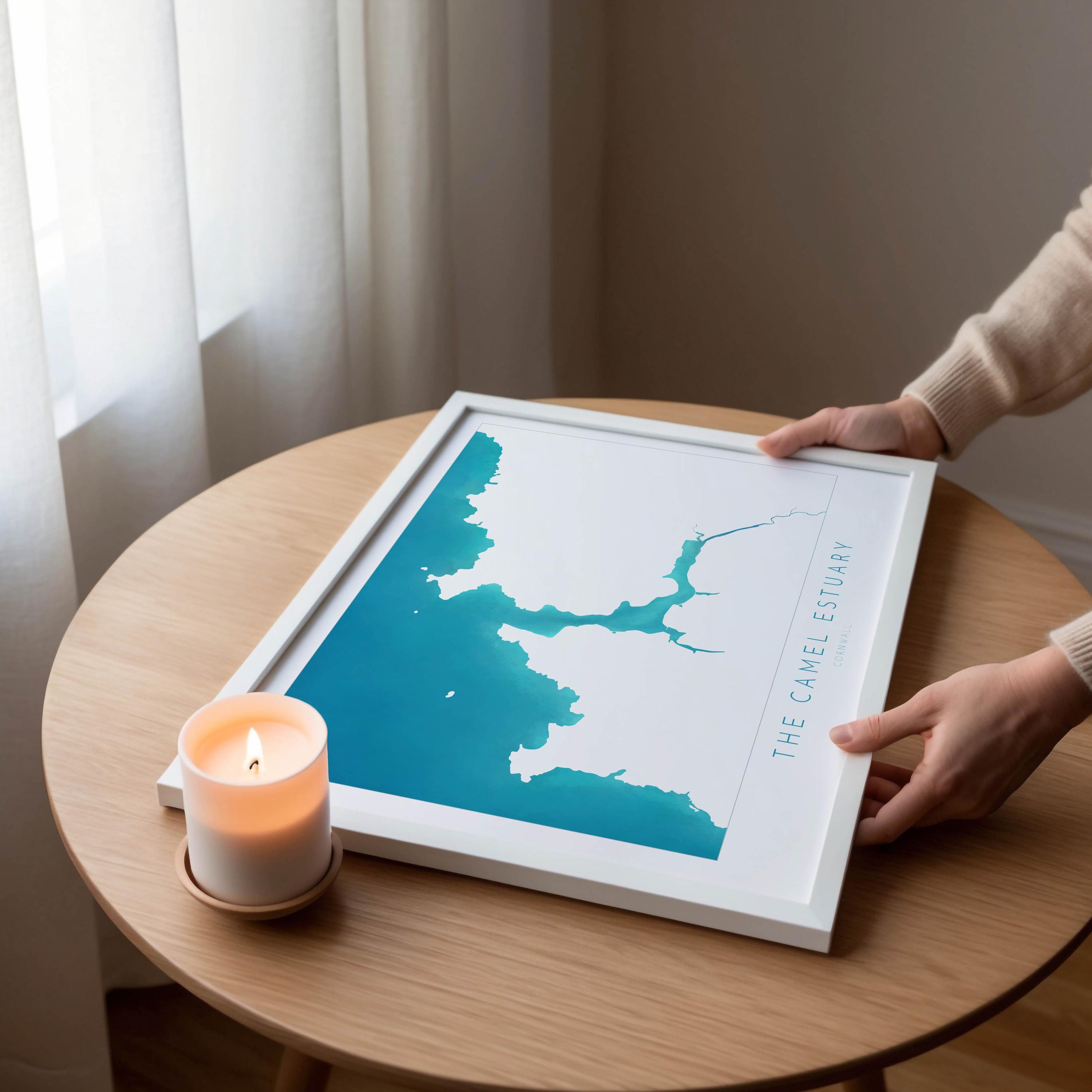 Camel Estuary Map Print - Padstow Map Art, Cornwall Map, Polzeath Travel Art, Cornwall Coast Art, River Camel Print, Cornish Coast Art Map