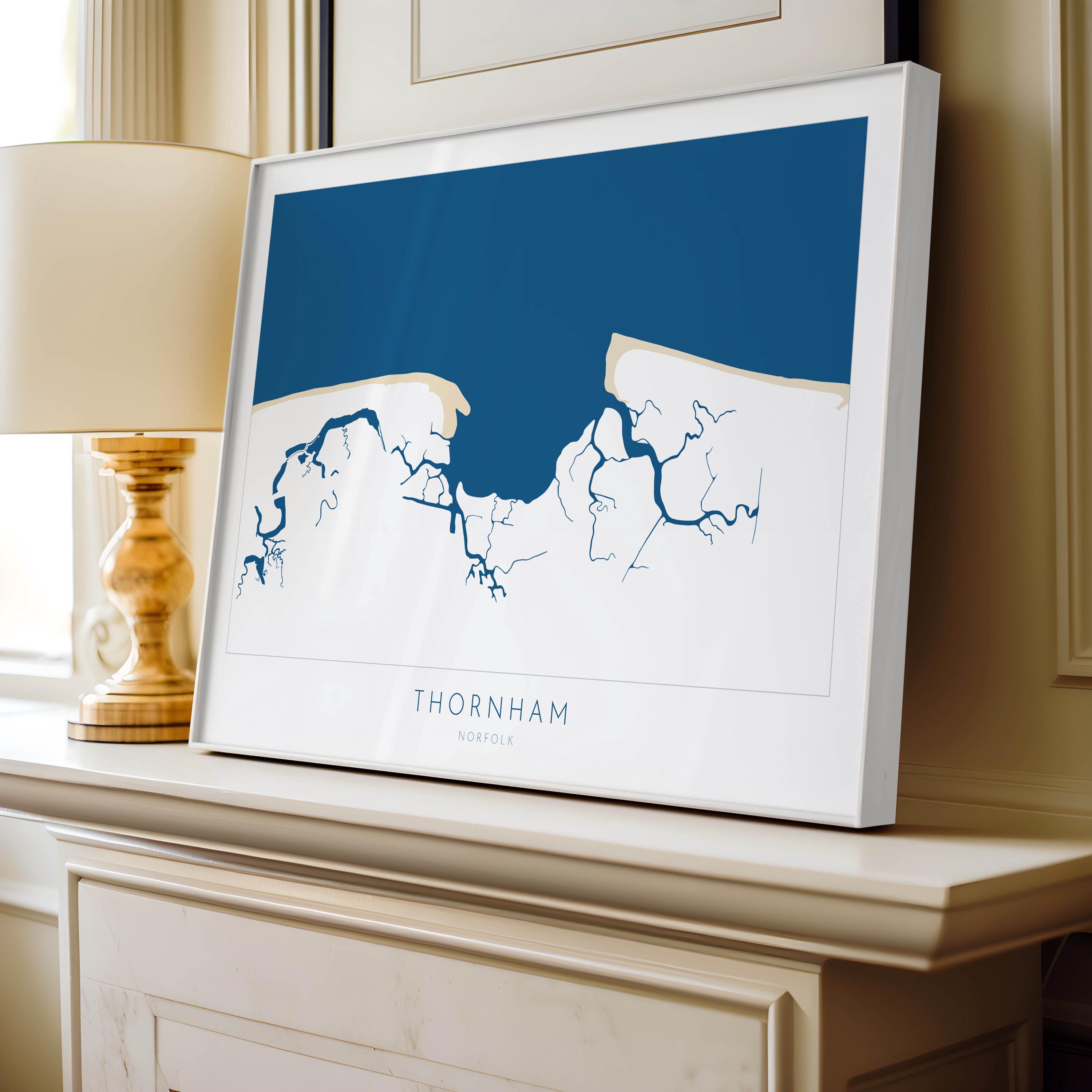 Thornham Map Art - Norfolk Map, Thornham Art Print, Holme-next-the-sea Map, North Norfolk Coast, Norfolk Beach, Norfolk Travel Print, UK