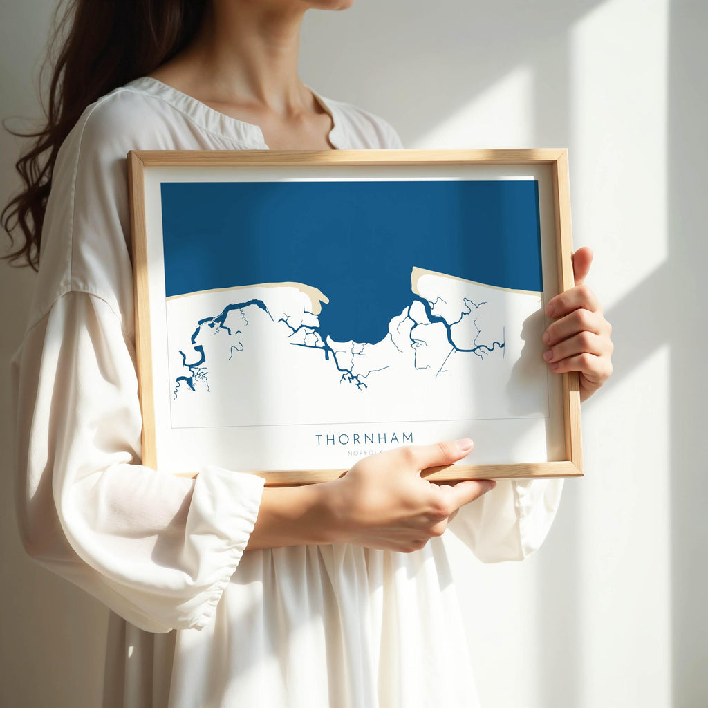 Thornham Map Art - Norfolk Map, Thornham Art Print, Holme-next-the-sea Map, North Norfolk Coast, Norfolk Beach, Norfolk Travel Print, UK