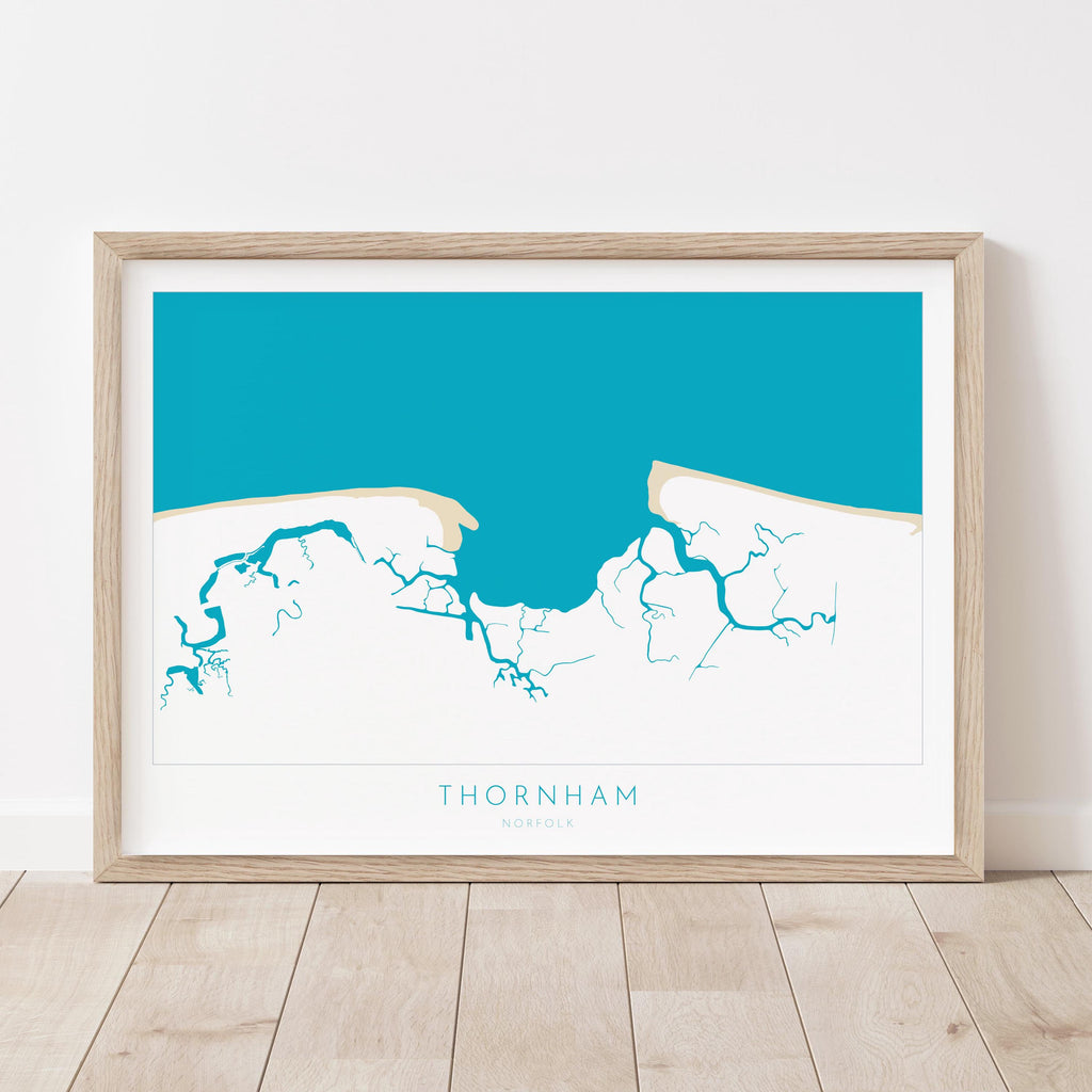 Thornham Map Art - Norfolk Map, Thornham Art Print, Holme-next-the-sea Map, North Norfolk Coast, Norfolk Beach, Norfolk Travel Print, UK