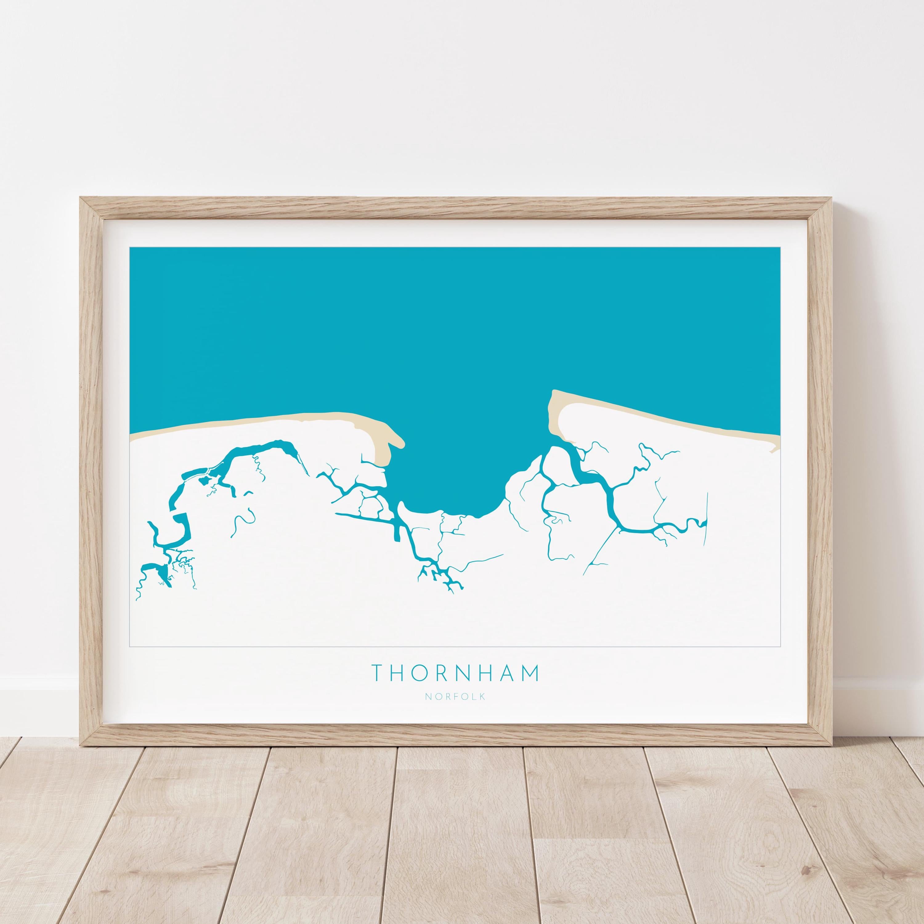 Thornham Map Art - Norfolk Map, Thornham Art Print, Holme-next-the-sea Map, North Norfolk Coast, Norfolk Beach, Norfolk Travel Print, UK
