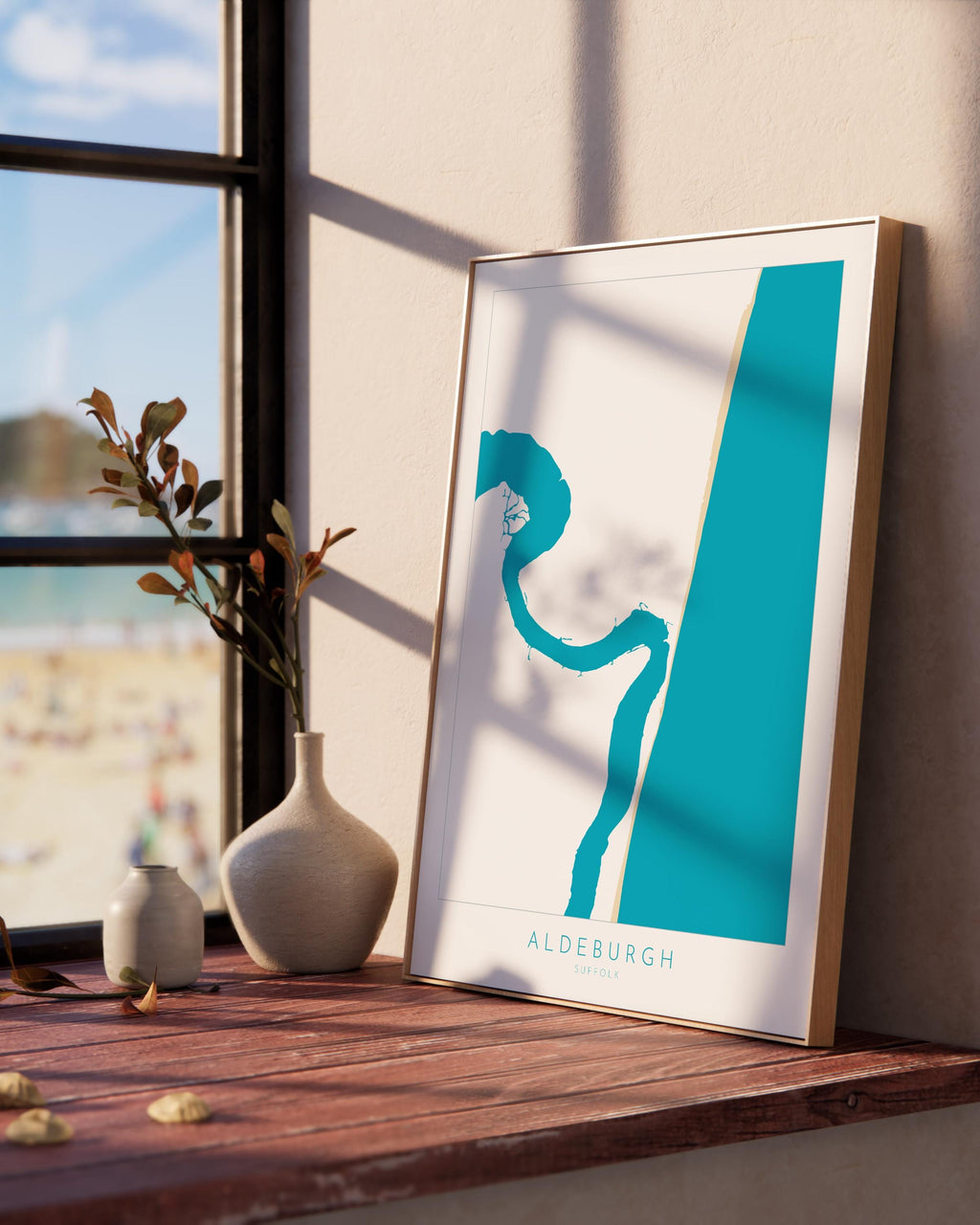 Aldeburgh Map Art - Suffolk Map, River Alde Map, Aldeburgh Print, Suffolk Coast, Suffolk Travel Print, Suffolk Gift, UK Seaside Art