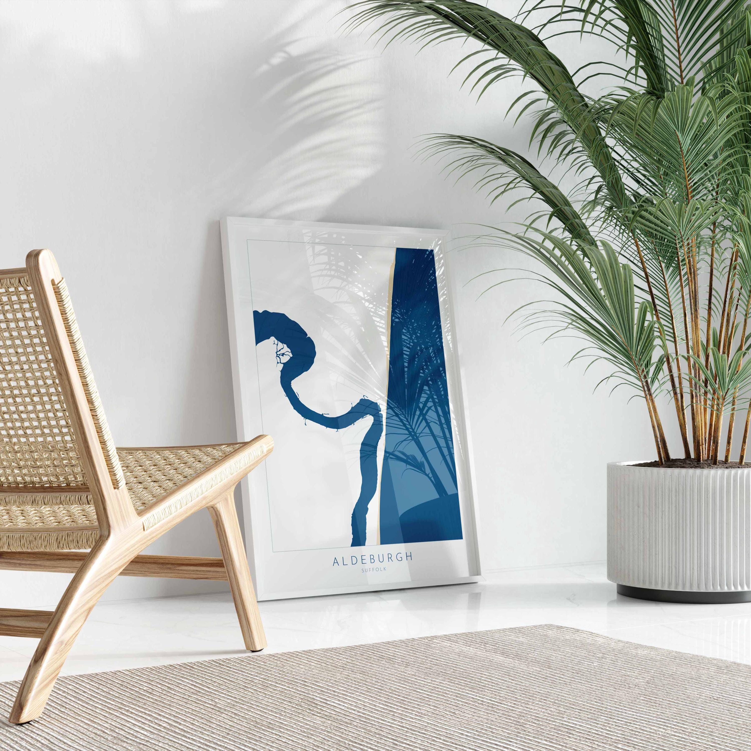 Aldeburgh Map Art - Suffolk Map, River Alde Map, Aldeburgh Print, Suffolk Coast, Suffolk Travel Print, Suffolk Gift, UK Seaside Art