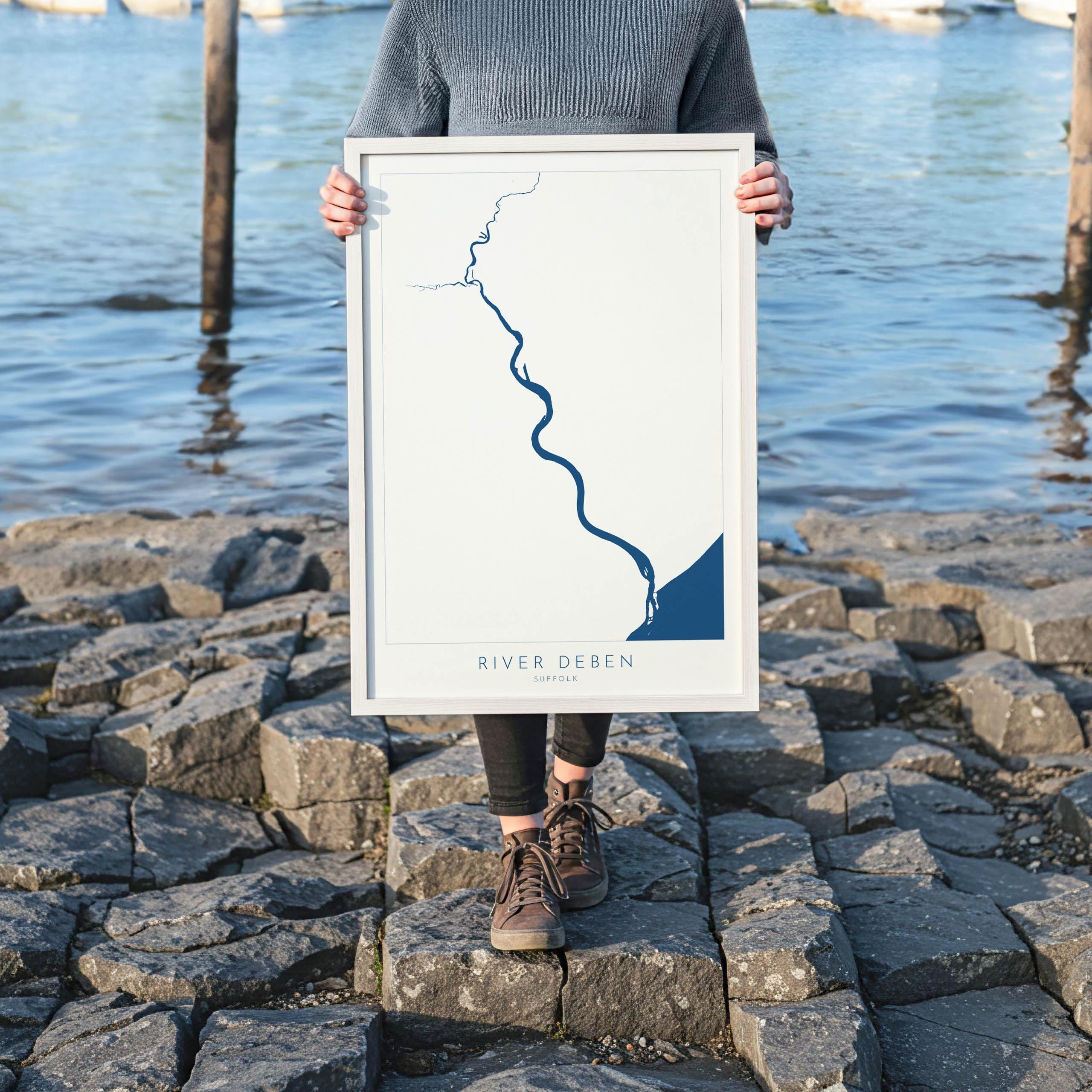 River Deben Map Art - Suffolk Map Print, Woodbridge Art, Woodbridge Map, Suffolk Map, Suffolk Coast, Suffolk Travel Print, Suffolk Art UK