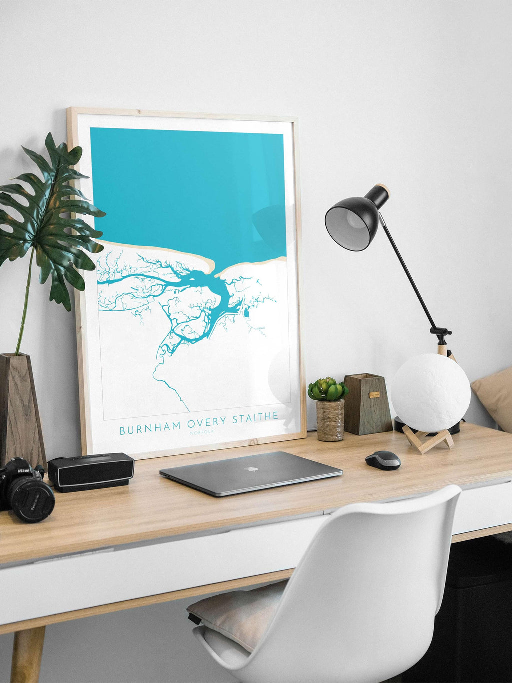 Burnham Overy Staithe Map Art - Norfolk Map, Burnham Overy Art Print, Norfolk Gift, North Norfolk Poster, North Norfolk Coast, Norfolk Beach