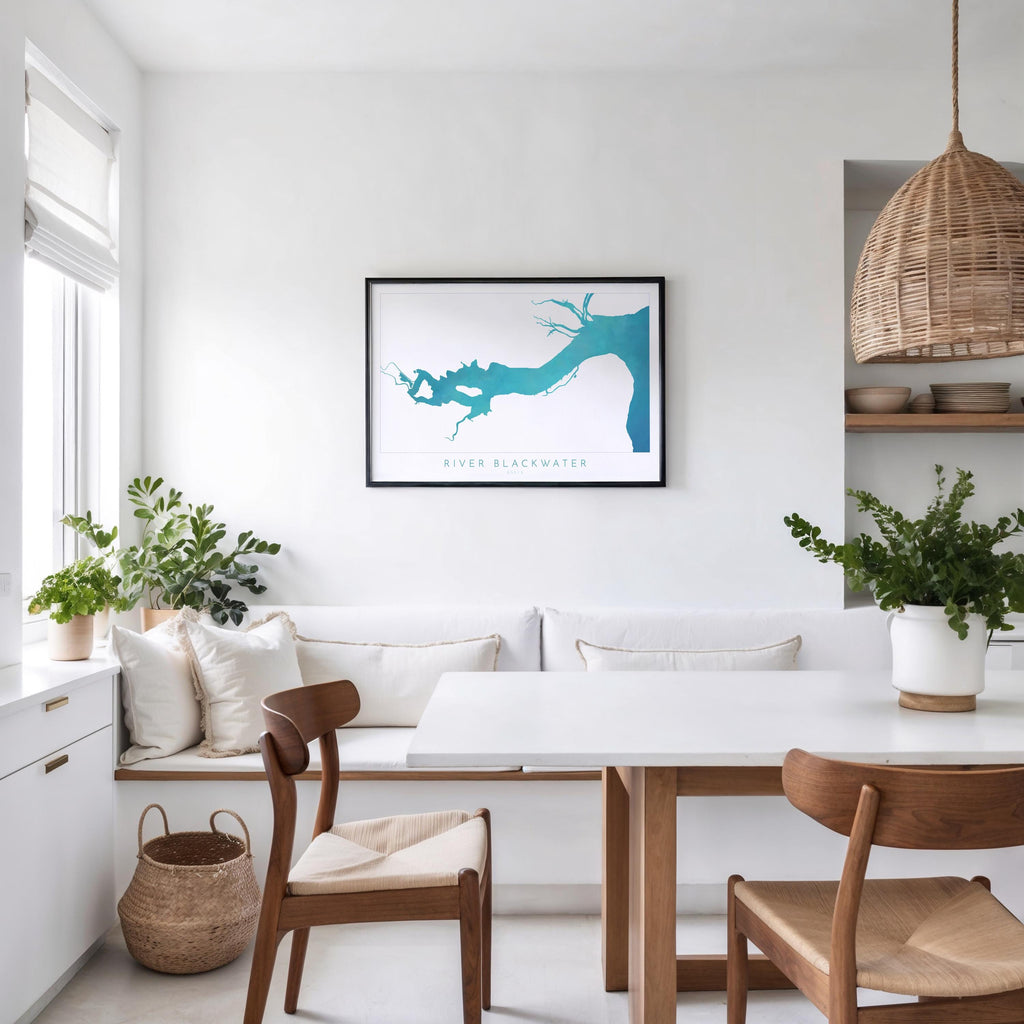 River Blackwater - Maldon, Map Art, Essex Coast, Essex Map, Essex Art, UK