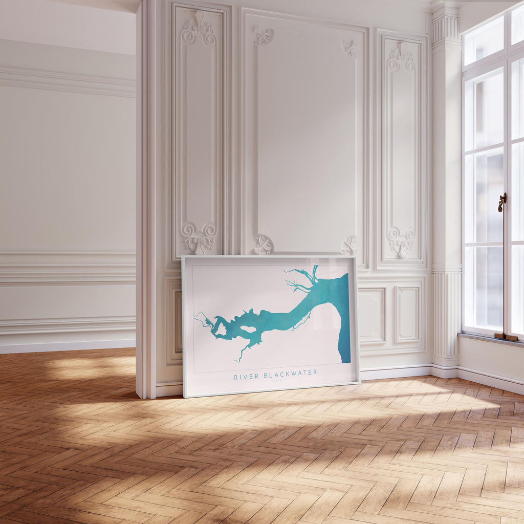 River Blackwater - Maldon, Map Art, Essex Coast, Essex Map, Essex Art, UK