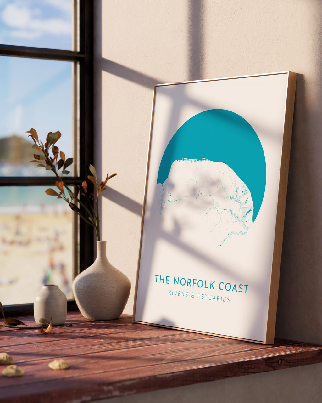 Norfolk Map Art - Norfolk Coast, Blakeney Point, Cromer, Norfolk Print, Burnham Market, Norfolk Poster, Holkham, Norfolk Rivers, UK Map