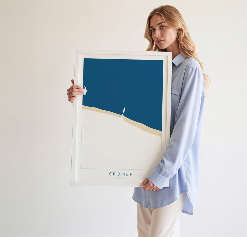 Cromer Map Art - Norfolk Map, Cromer Map Print, North Norfolk Coast, Cromer Pier, Norfolk Print, Cromer Travel Print, Norfolk Travel Poster