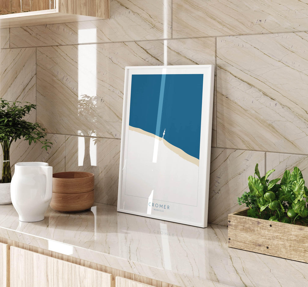 Cromer Map Art - Norfolk Map, Cromer Map Print, North Norfolk Coast, Cromer Pier, Norfolk Print, Cromer Travel Print, Norfolk Travel Poster