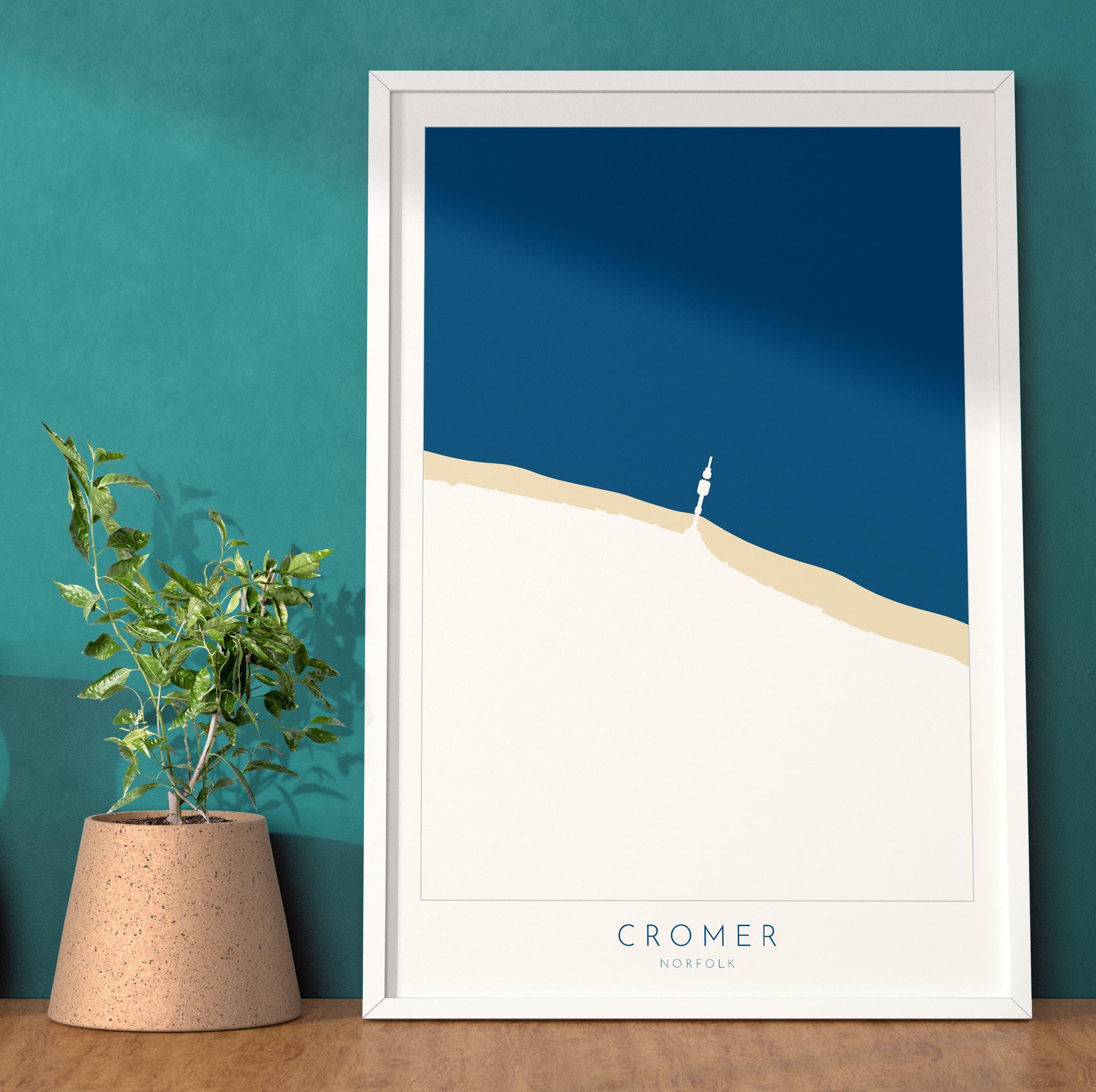 Cromer Map Art - Norfolk Map, Cromer Map Print, North Norfolk Coast, Cromer Pier, Norfolk Print, Cromer Travel Print, Norfolk Travel Poster