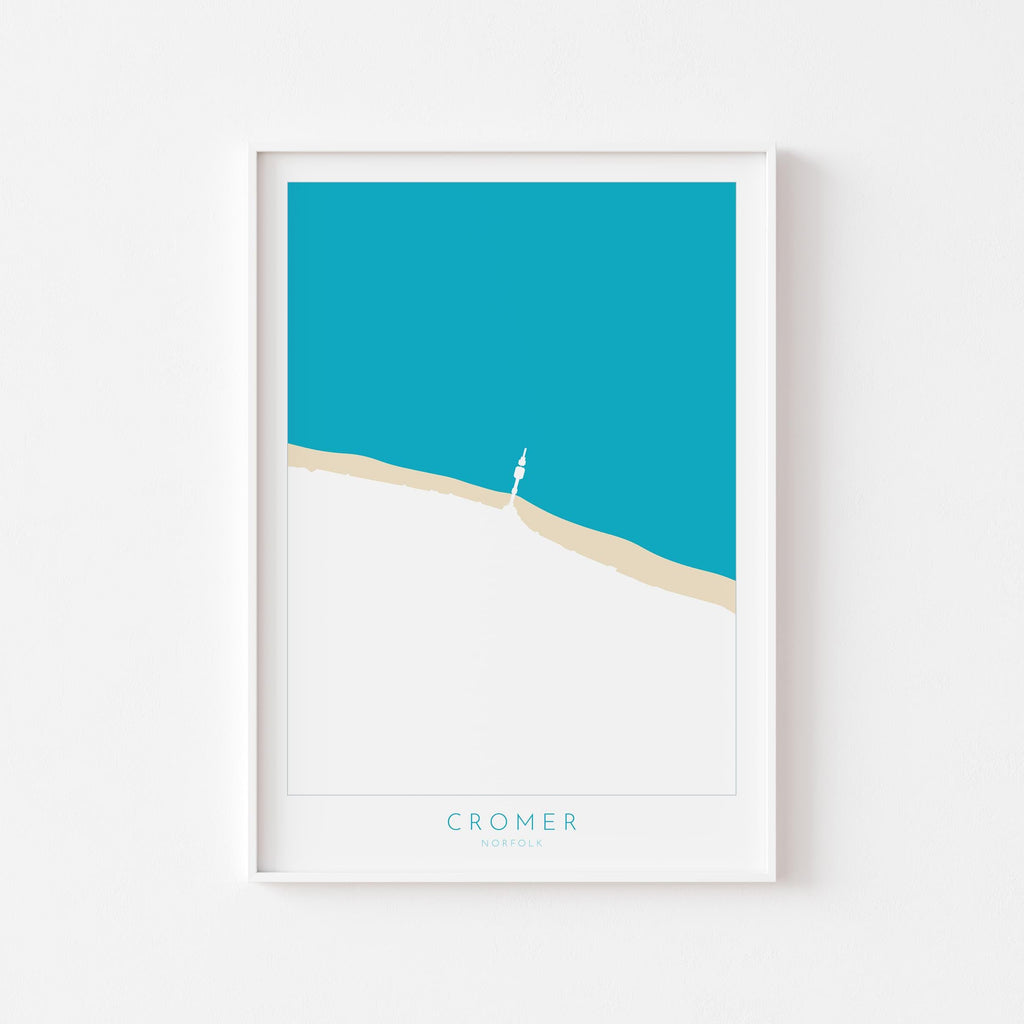 Cromer Map Art - Norfolk Map, Cromer Map Print, North Norfolk Coast, Cromer Pier, Norfolk Print, Cromer Travel Print, Norfolk Travel Poster