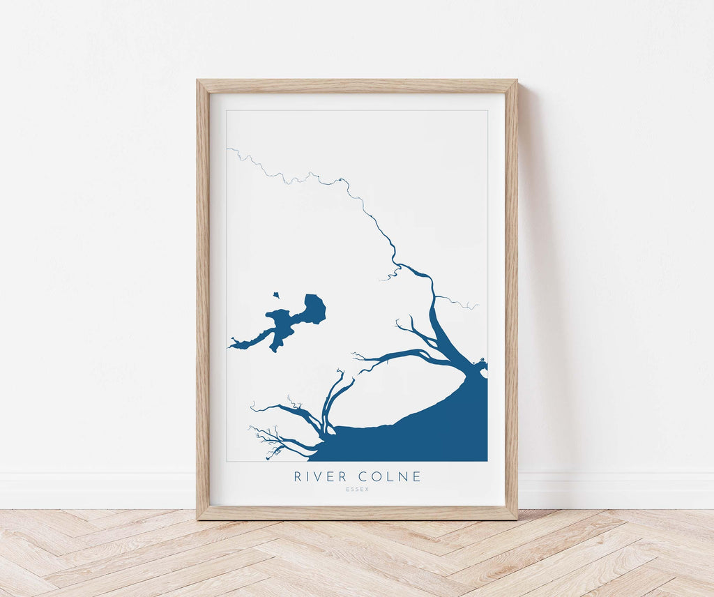 River Colne Map Print - Essex Map Art, Wivenhoe Map Art, Colchester Print, Essex Art, Mersea Island, Essex Coast, Nautical Art, UK Rivers