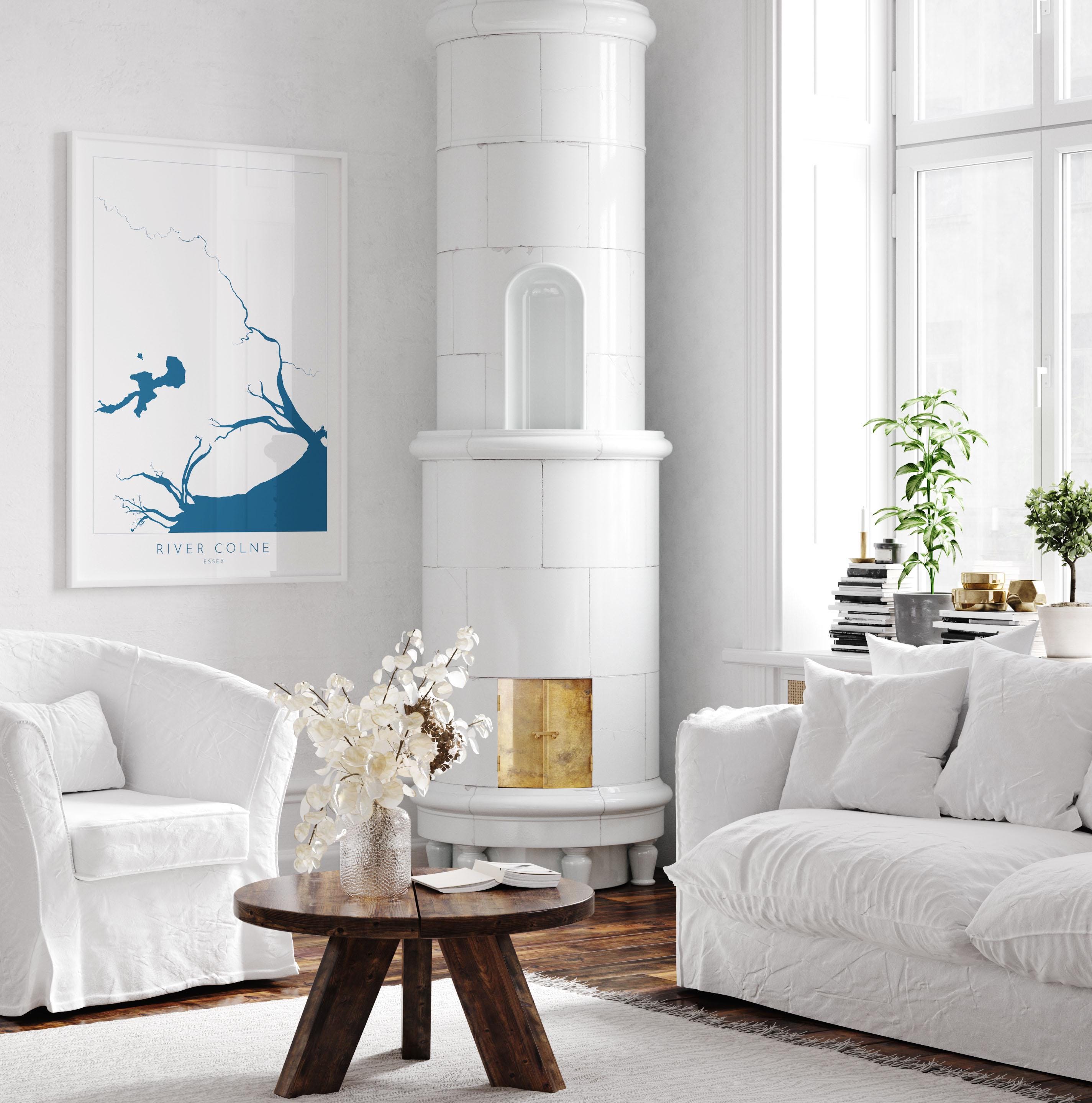 River Colne Map Print - Essex Map Art, Wivenhoe Map Art, Colchester Print, Essex Art, Mersea Island, Essex Coast, Nautical Art, UK Rivers