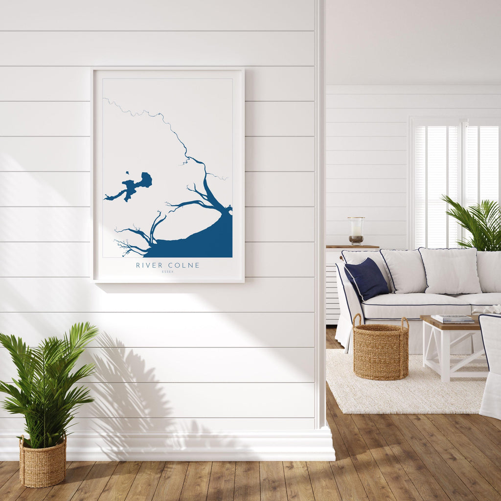 River Colne Map Print - Essex Map Art, Wivenhoe Map Art, Colchester Print, Essex Art, Mersea Island, Essex Coast, Nautical Art, UK Rivers