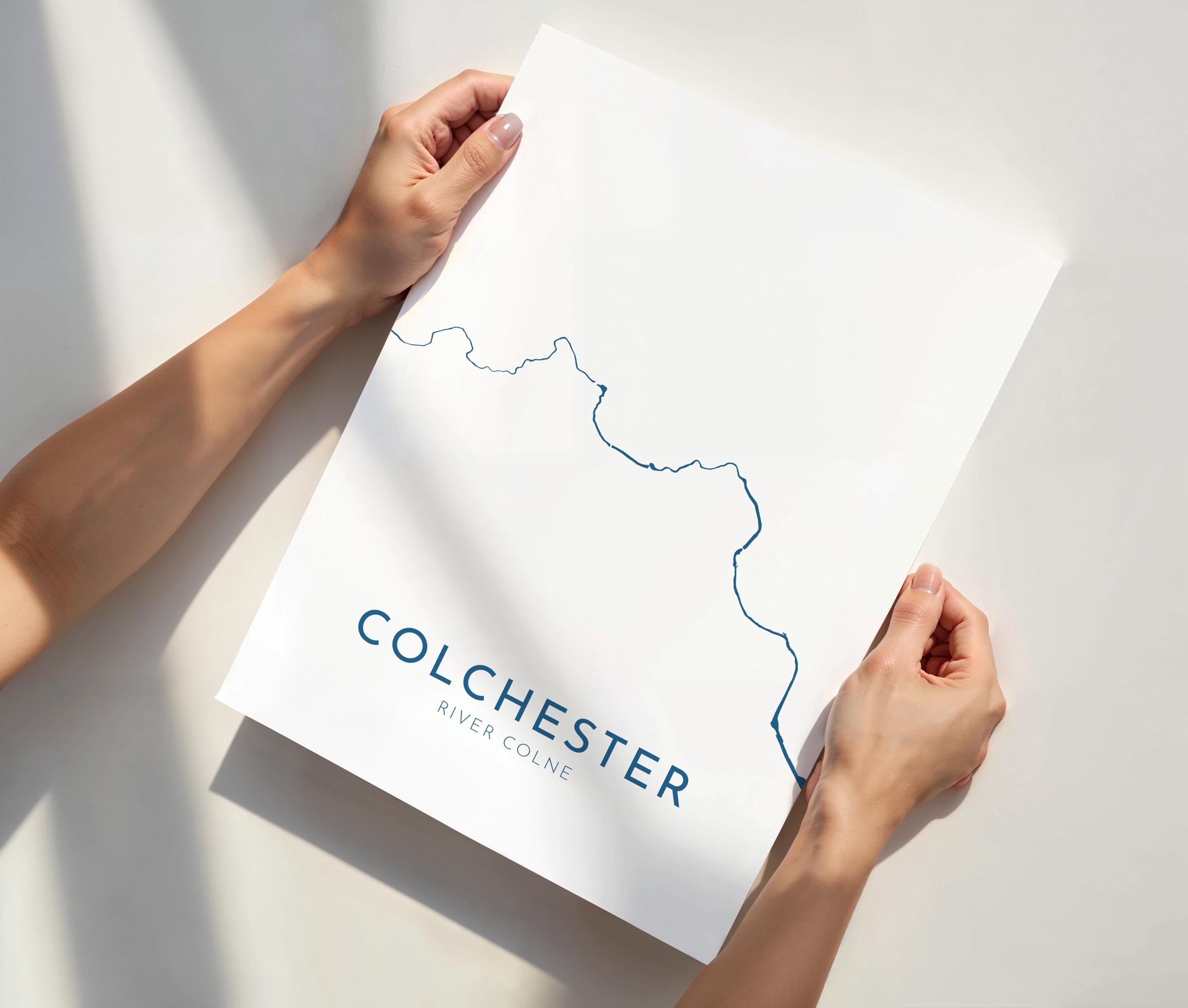 Colchester Print Map Art - Colchester Essex Art Print, River Colne Map, Essex Map, Colchester Poster, Essex Art, Colchester Art Print