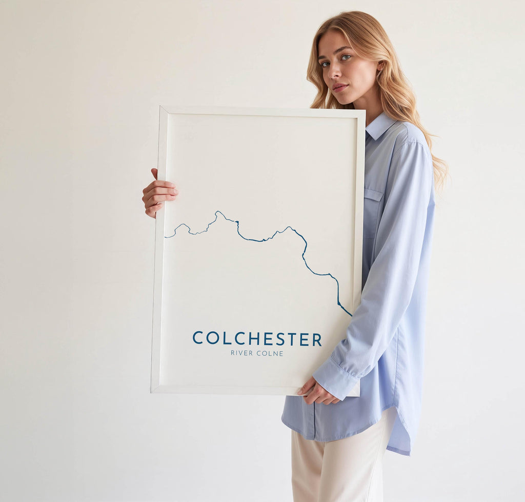 Colchester Print Map Art - Colchester Essex Art Print, River Colne Map, Essex Map, Colchester Poster, Essex Art, Colchester Art Print